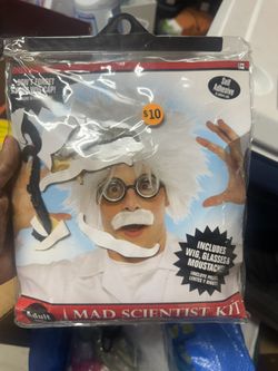 Halloween Einstein Beard, Wick And Glasses