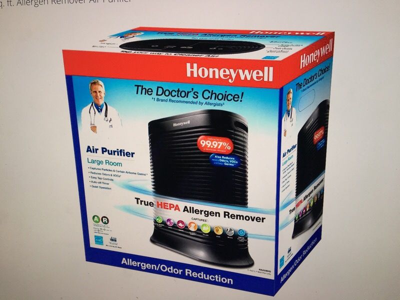 Honeywell air purifier True HEPA 310 sq ft allergen remover model HA202BHD