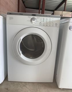 White LG Tromm Electric Dryer