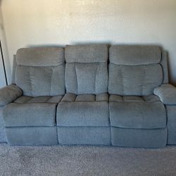 Grey Reclining Sofa
