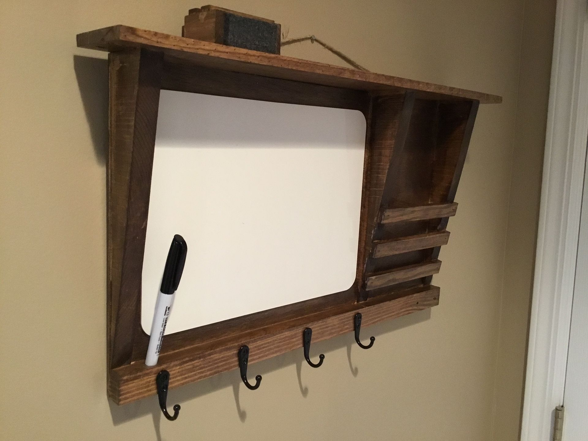 Key Mail Holder Dry Erase Memo Board Large Shelf Entryway Organizer