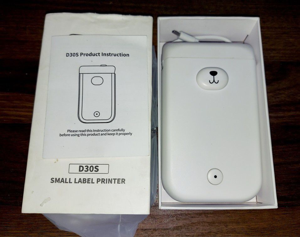 D30S Small Mini Portable Organizing Label Maker Bluetooth Printer