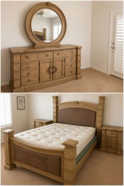 Ashley Furniture Ashton Castle Queen Bedroom Set – Bed, Dresser, Mirror & Nightstands