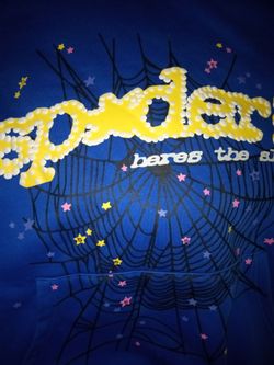 Sp5der Blue Graphic Hoodie