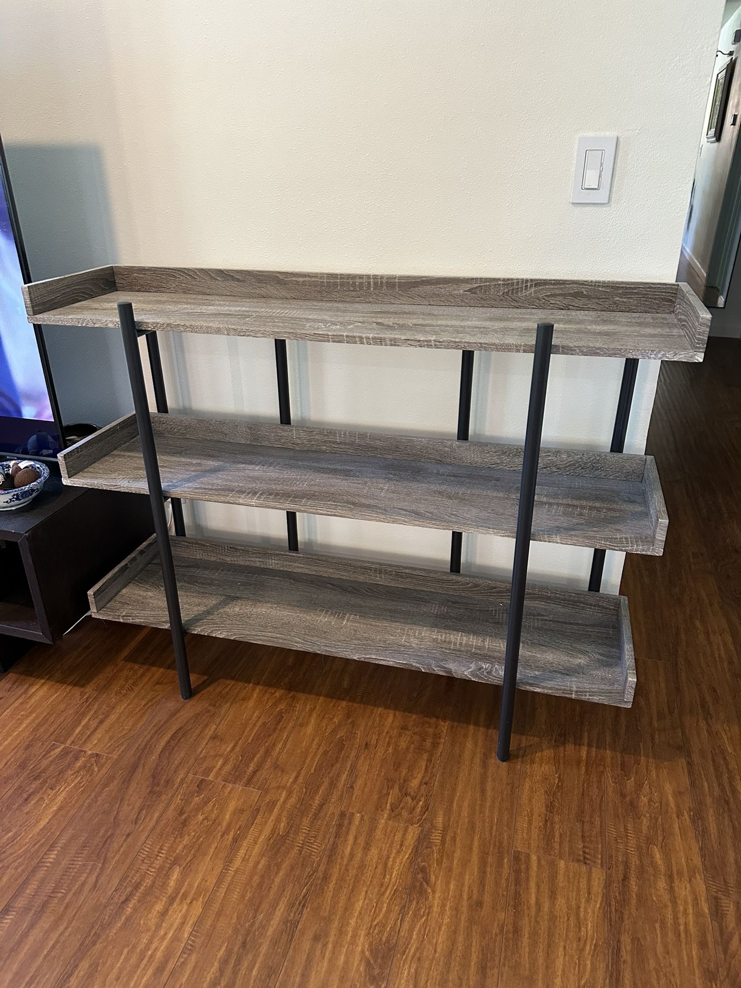 Modern Bookcase Industrial 3 Tier Open Metal Shelves