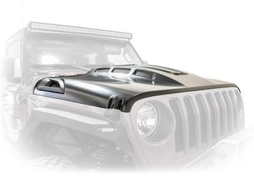 Heat Dispersion Hood fits 2018-2023 Jeep Wrangler JL & 2020-2023 Jeep Gladiator JT | Raised and Vented Center Cowl | Dual-vented for Maximum Air Flow
