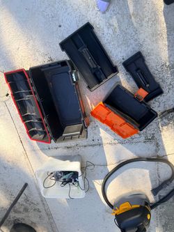 Lot of Empty Plastic Tool Boxes