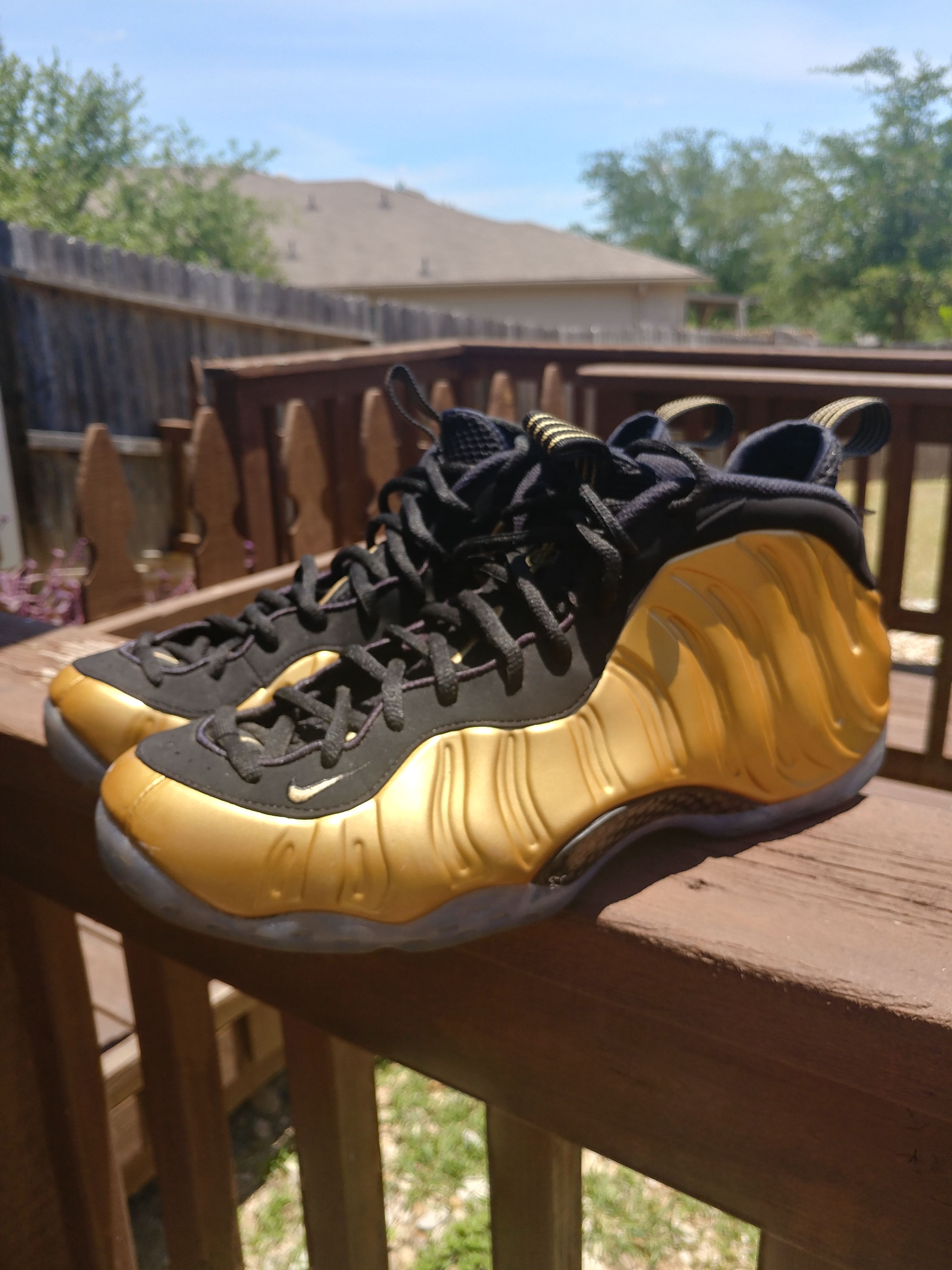 Nike Foamposite Metallic Gold Foams Sz 13