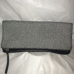 Banana Republic Leather Dotted Black Clutch Bag