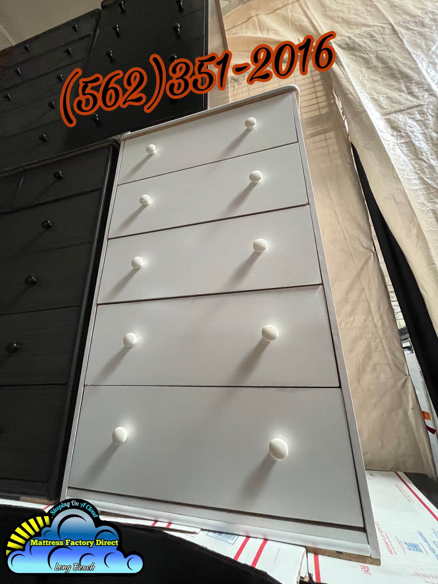 White Jumbo 2 Knob Dresser Cajonera Comoda Nueva