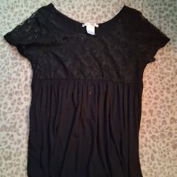 Women's Blouse With Lace Color Black