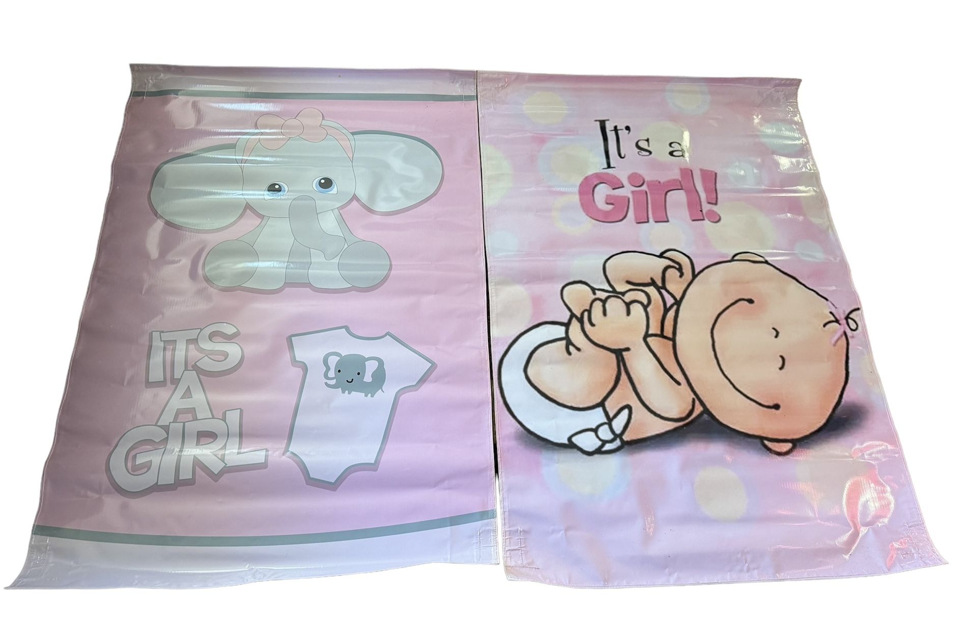 It's A Girl Pink Party Banners For Jumpers Bounce House Lot Of 2 Characters