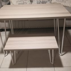 Rustic Student Desk With It's Bench