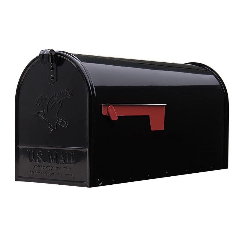 Architectural Mailboxes Elite Black, Large, Steel, Post Mount Mailbox