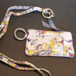 Cute ID change purse keychain and matching lanyard