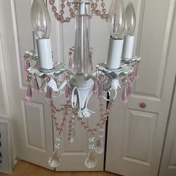 Girl’s Pink Crystal Chandelier