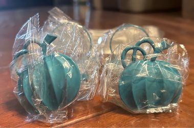 Blue Fall Pumpkin Napkin Rings