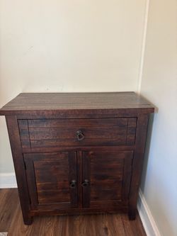 Rustic Dark Wood Cabinet with Drawer