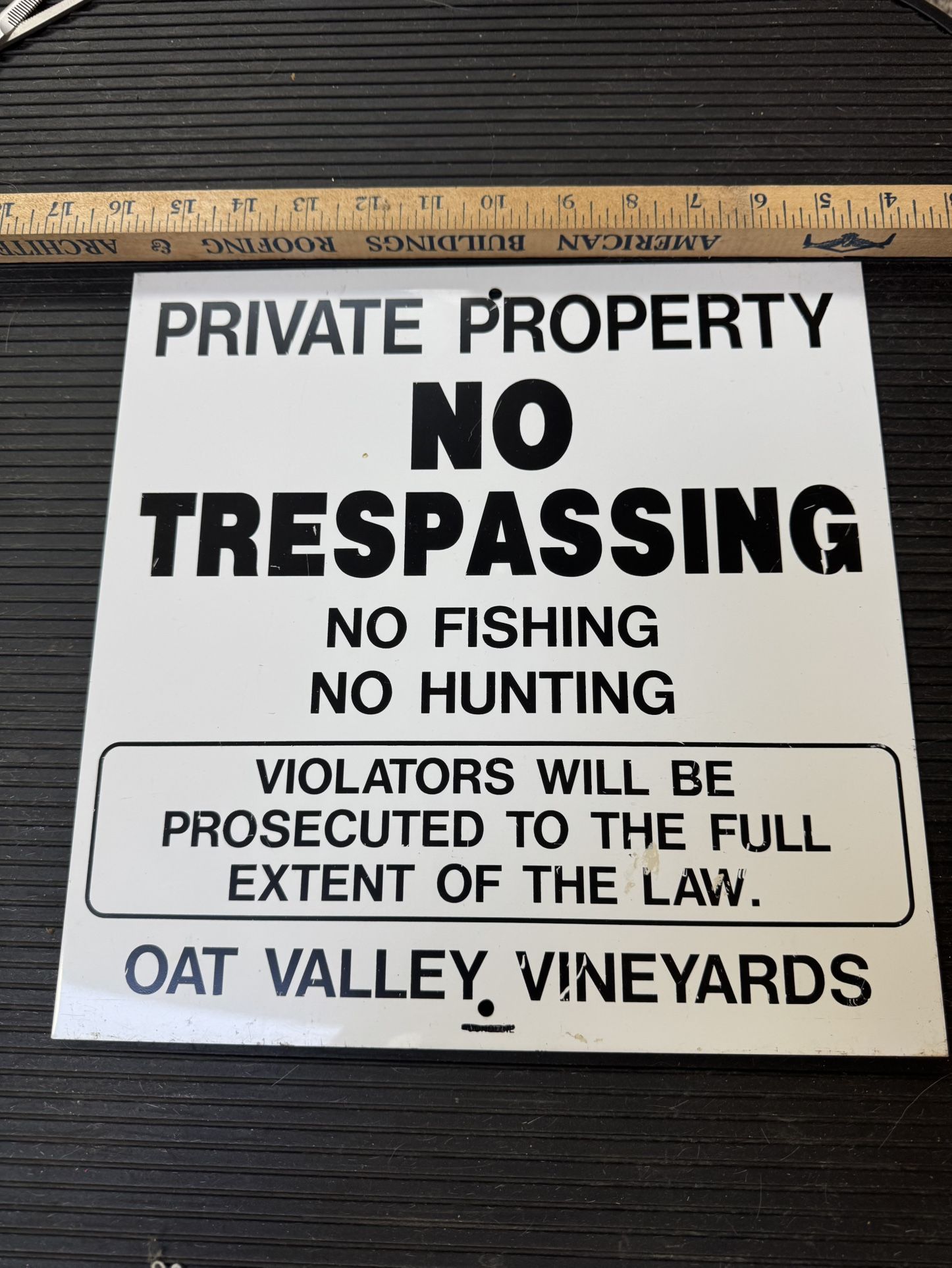 Vintage no trespassing sign No Hunting No Fishing