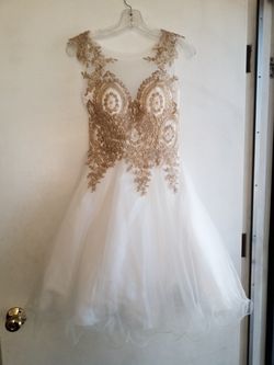 OFF-WHITE GOLD DRESS SIZE ( 6 )