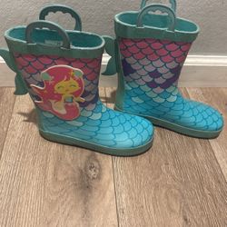 Mermaid Rain Boots 13/1 Little Girls