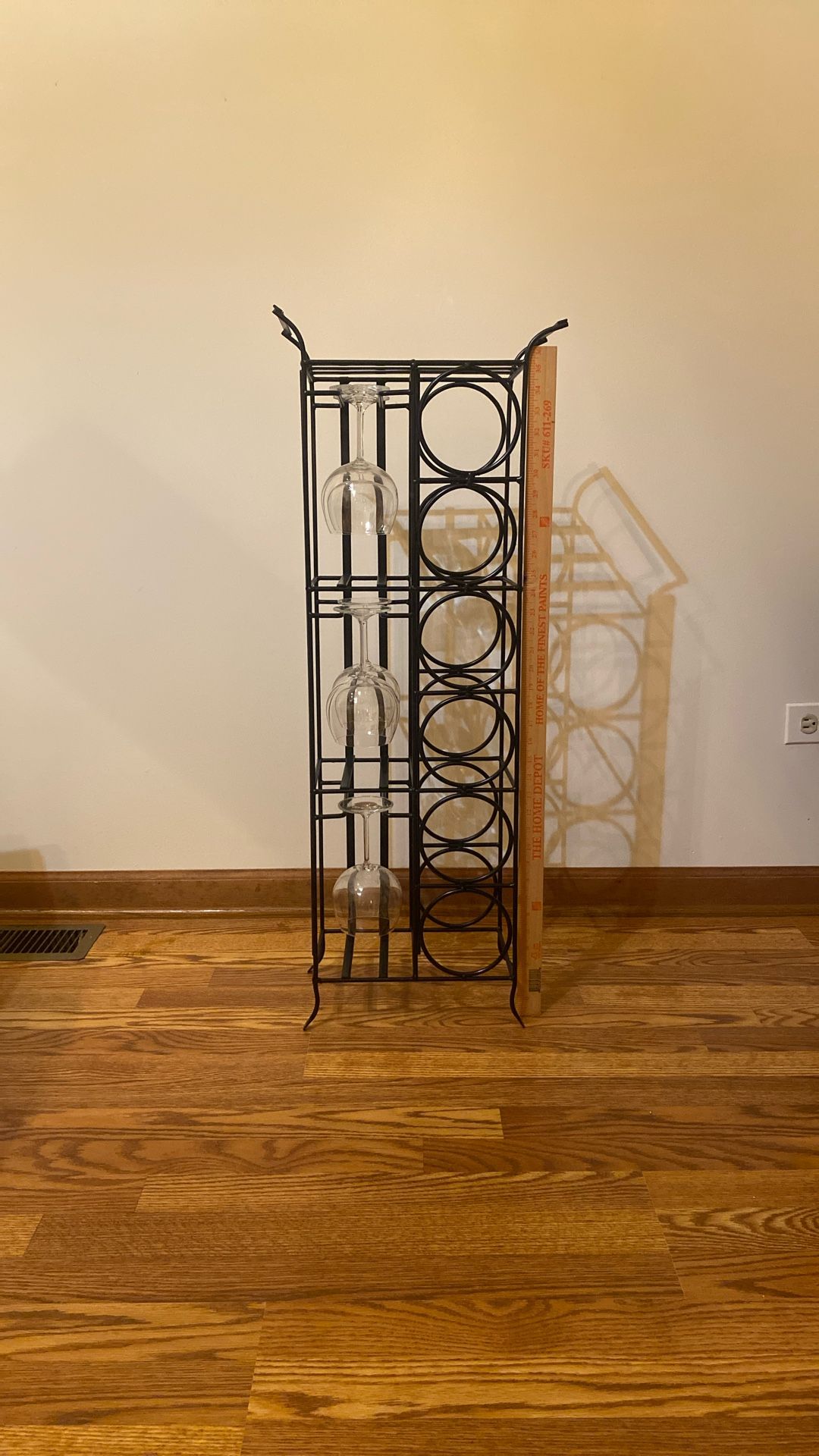 Vintage Wine Rack And Vintage “Karin” Balloon Crate & Barrel Wine Glasses 