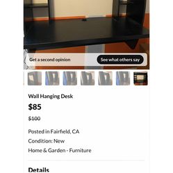 Wall hanging desk