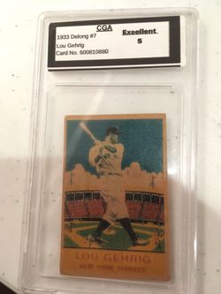 1933 Lou Gehrig Delong #7 graded Excellent-5 by CGA