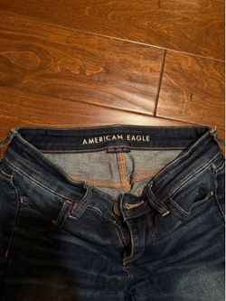 American Eagle Outfitters  dark wash skinny jeans with ripped details