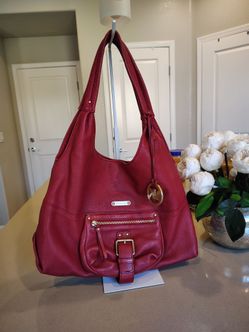 Michael Kors Red Slouchy Leather Bag