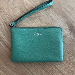 Green Coach Wristlet
