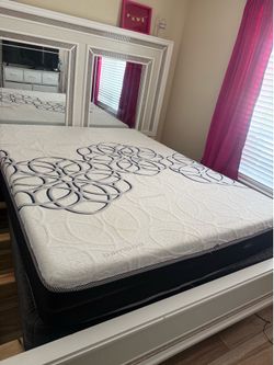 Queen mattress and bedframe