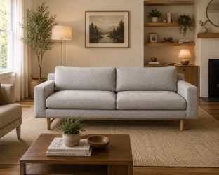 West Elm Modern Gray Fabric Sofa