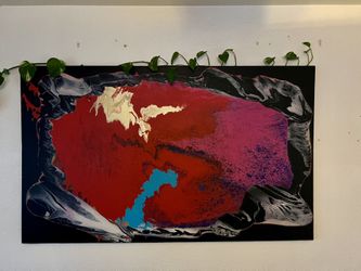 Large Abstract Acrylic Painting On Cavas