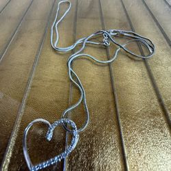 Sterling Silver 925 Heart Diamond Necklace Pendant