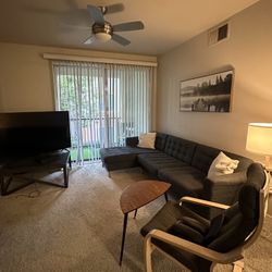 IKEA MORABO Sofa with Chaise – Dark Gray