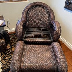 Wicker Chair @ Ottoman 
