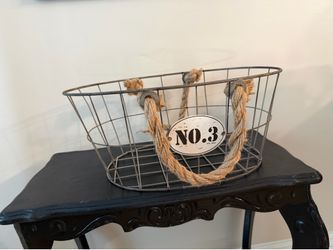 Large rustic farmhouse wire basket