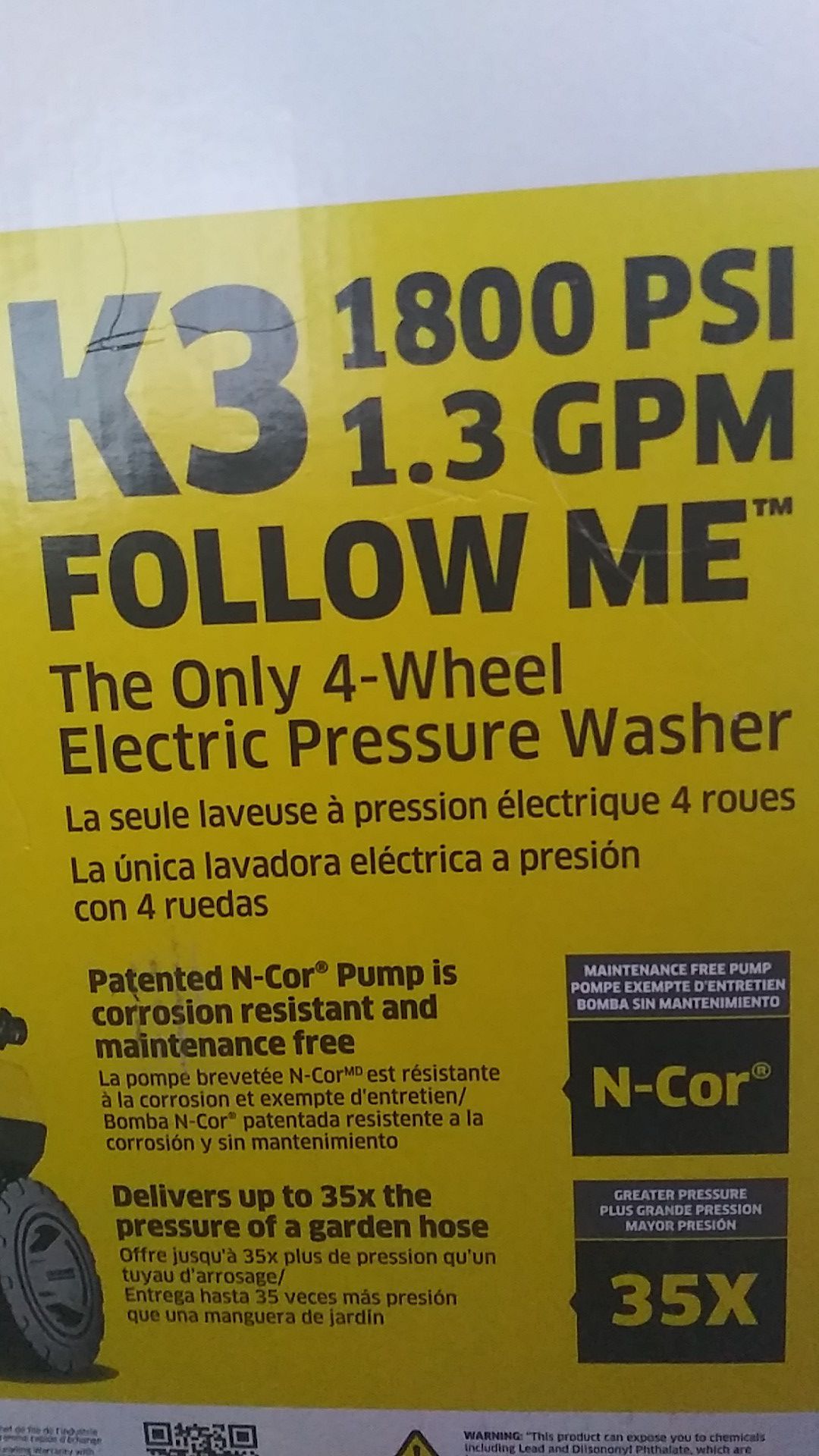 KARCHER K3 1800 PSI PRESSURE WASHER