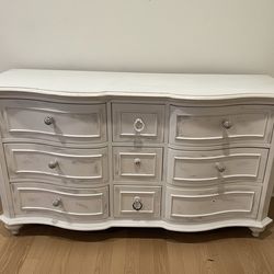 White wood Dresser and night stand