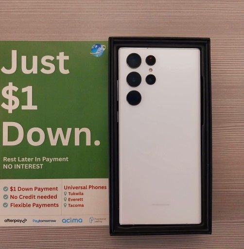 Samsung Galaxy S22 Ultra 5G 128gb Unlocked, FREE Smartwach/ Headphones. Pay $1 Today Rest in payments. NO CREDIT NEEDED FINANCING