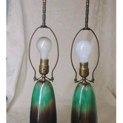 Beautiful Ceramic Table Lamp Pair, was told might be Haeger but not sure