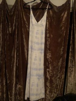 White and light blue tie dye maxi nwot
