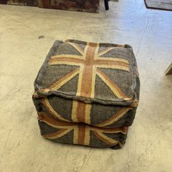 HERAT ORIENTAL Handmade Indo Wool and Jute Kilim Pouf