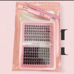 Azenlo DIY lash extension clusters with Tweezer/Bond & Seal