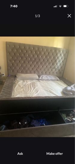 King size bed frame no mattress