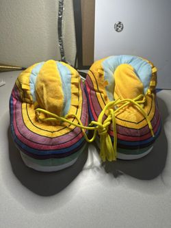Rainbow Plush Slippers Sneakers 