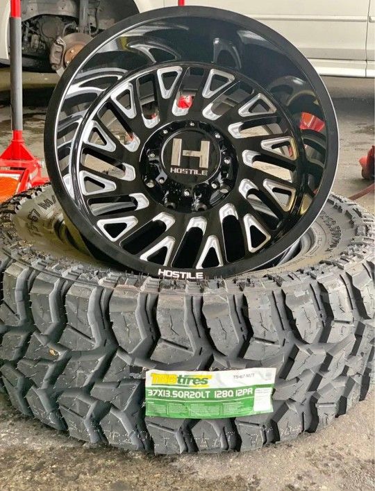Hostile H131 20x12 8x170 Rims 37x13.50 R20 TBB M/T Tires Finance