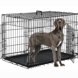 Brand New In Box 48" Xxl'xxxl Dog Crate Foldable Portable Animal Cage 2 Doors With Floor Tray Up To 125lbs Puppy Dog Kennel