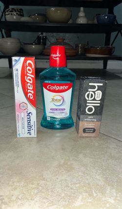 Colgate Sensitive, Colgate Mouthwash, Hello Toothpaste with Activated Charcoal
